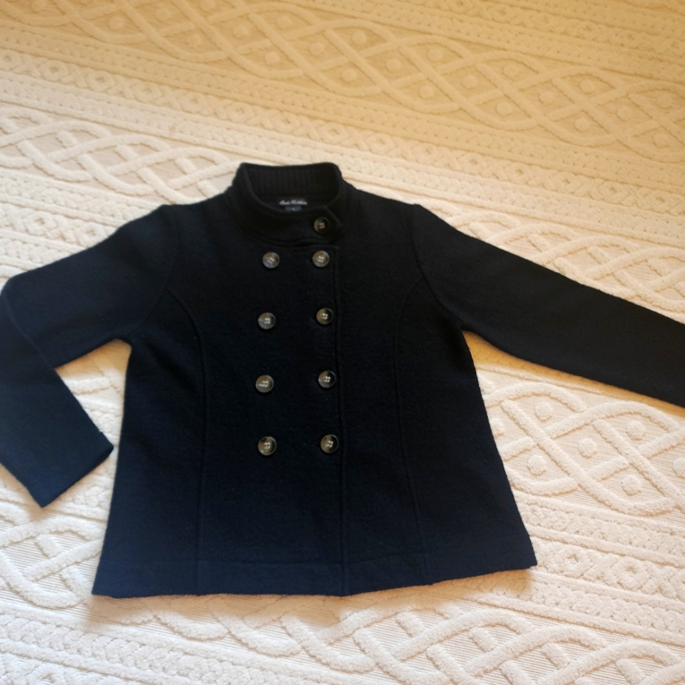 L Black Boiled Wool Jacket - Picture 2 of 10